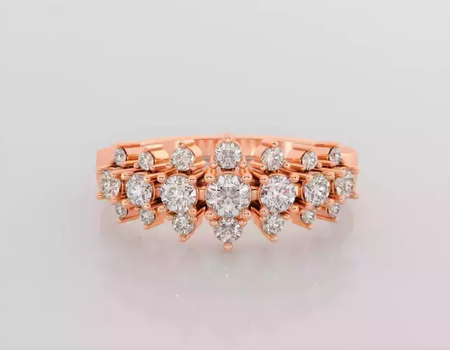 Italian diamond ring 3dm stl render detail 