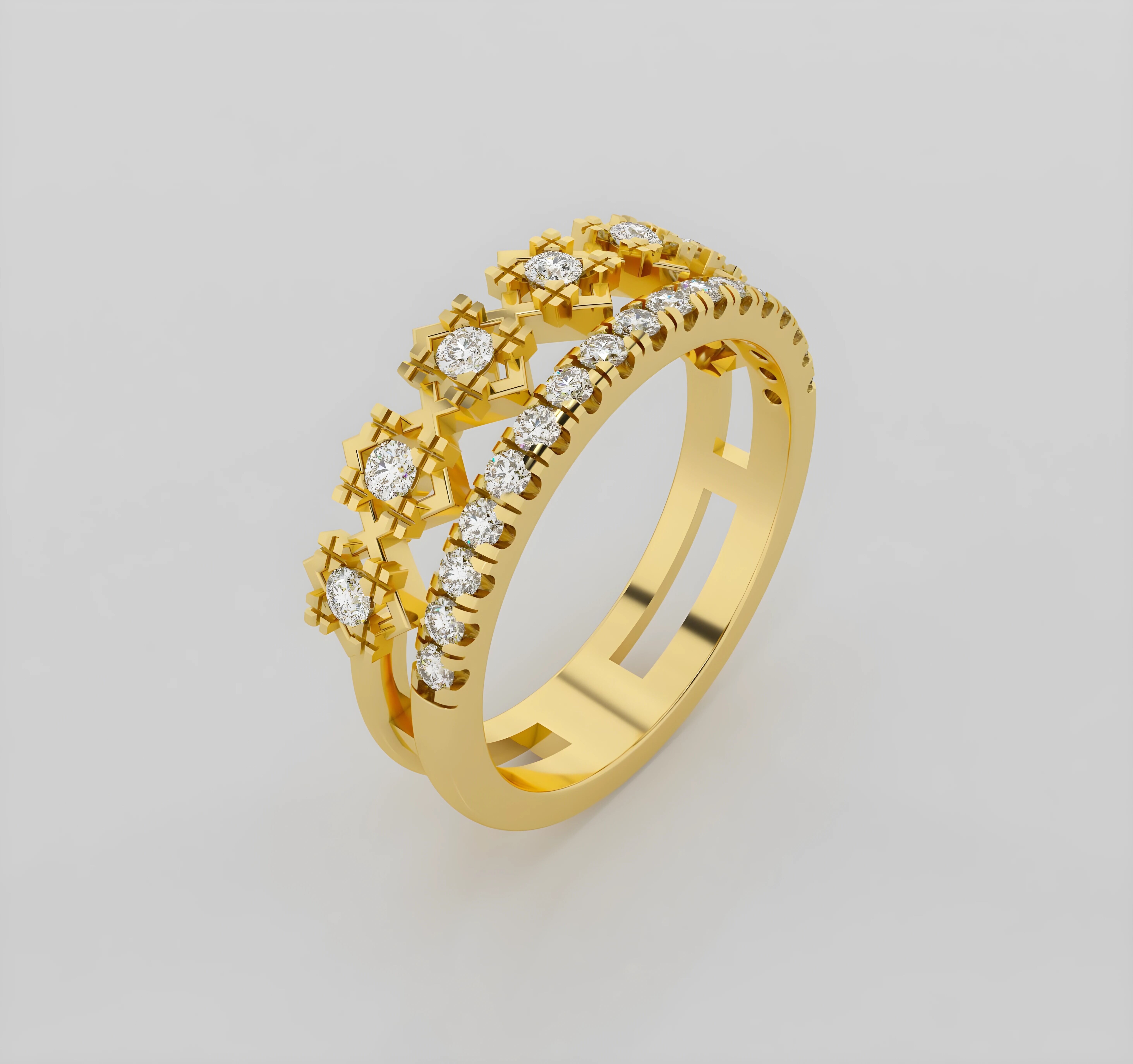 Italian diamond ring 3dm stl render detail 3D print model_2