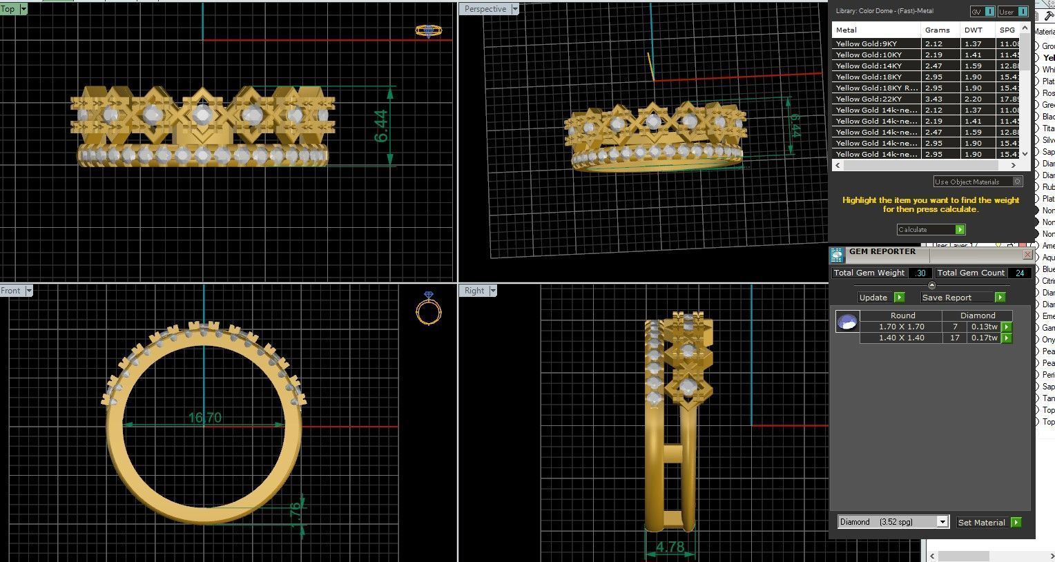 Italian diamond ring 3dm stl render detail 3D print model_1