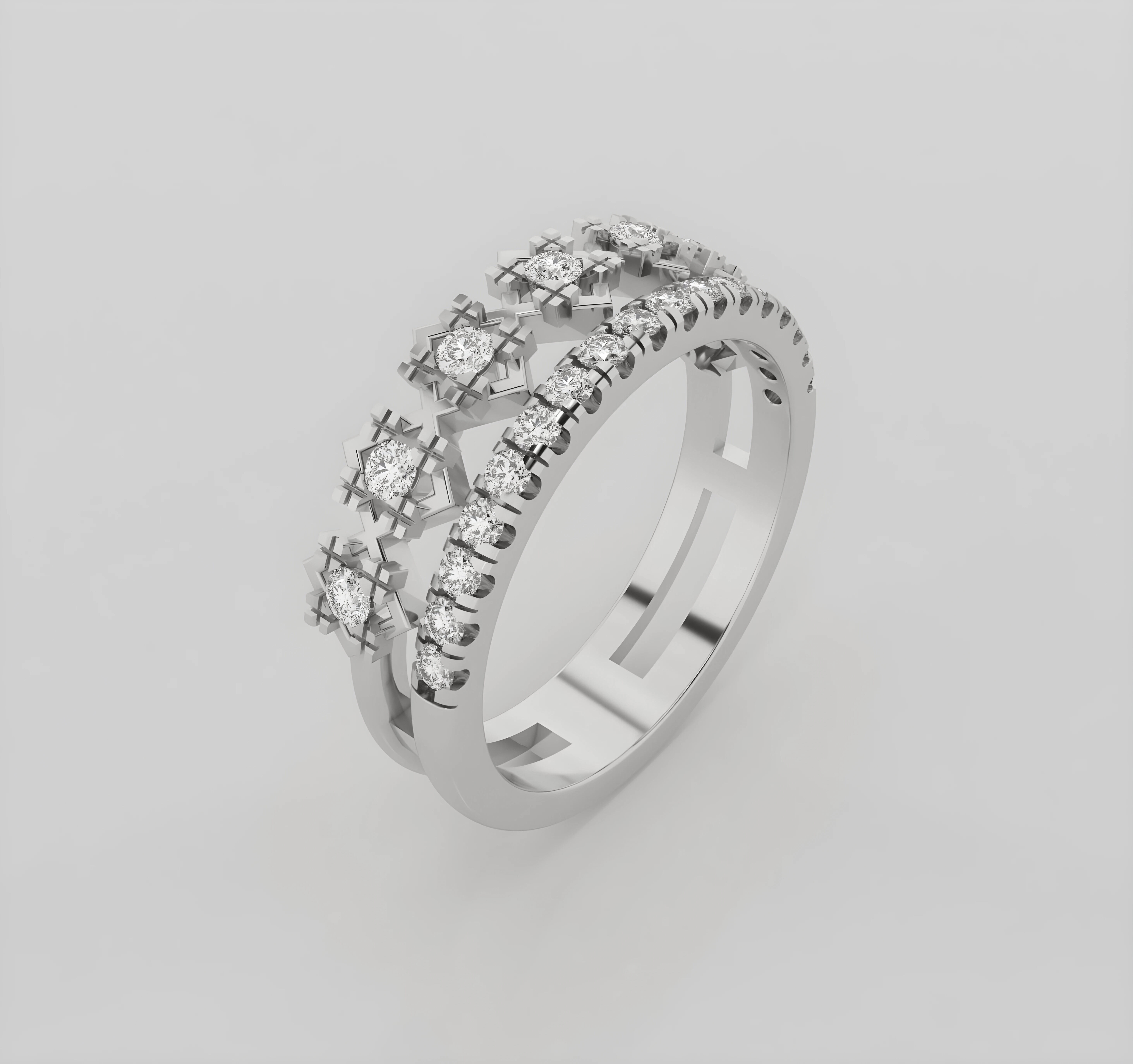 Italian diamond ring 3dm stl render detail 3D print model_3