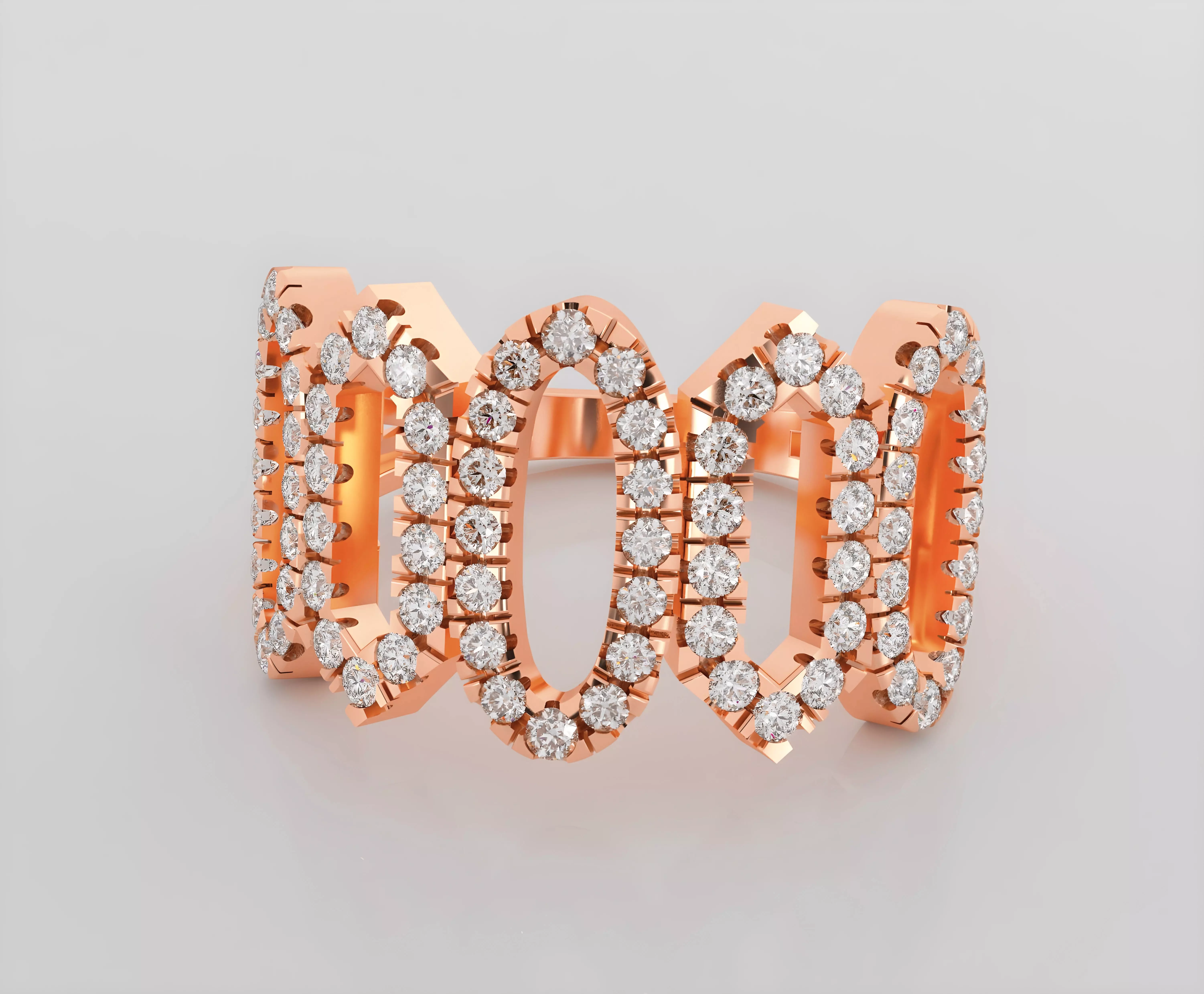 Italian diamond ring 3dm stl render detail 3D print model_0