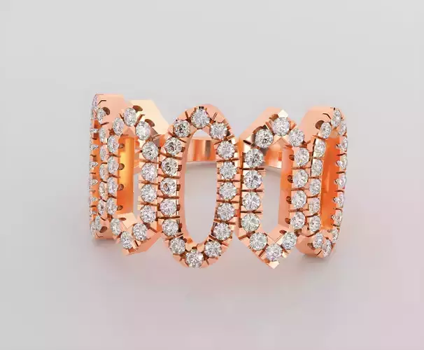 Italian diamond ring 3dm stl render detail 