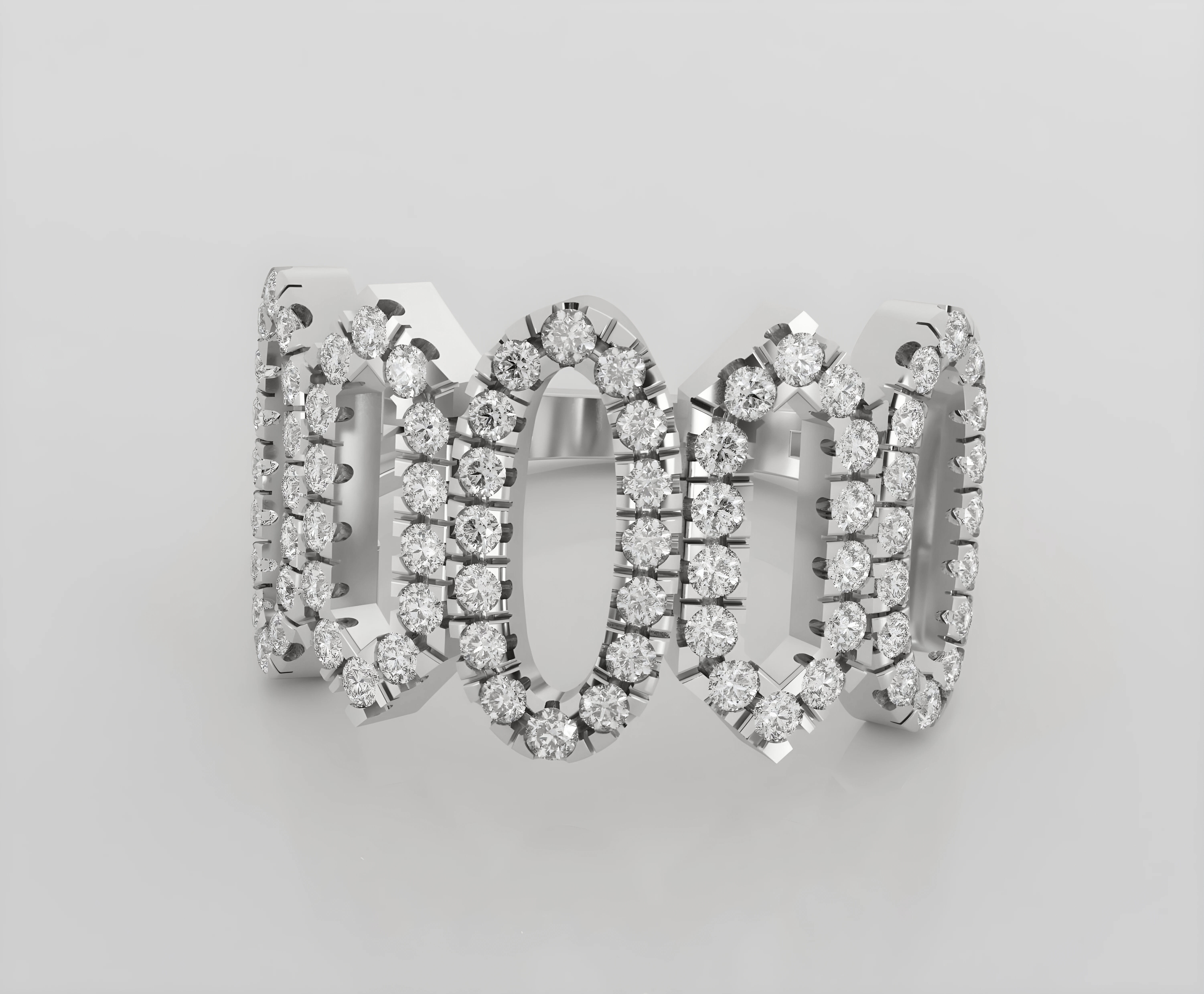 Italian diamond ring 3dm stl render detail 3D print model_3