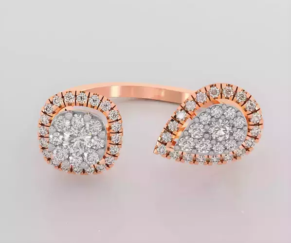 Italian diamond ring 3dm stl render detail 