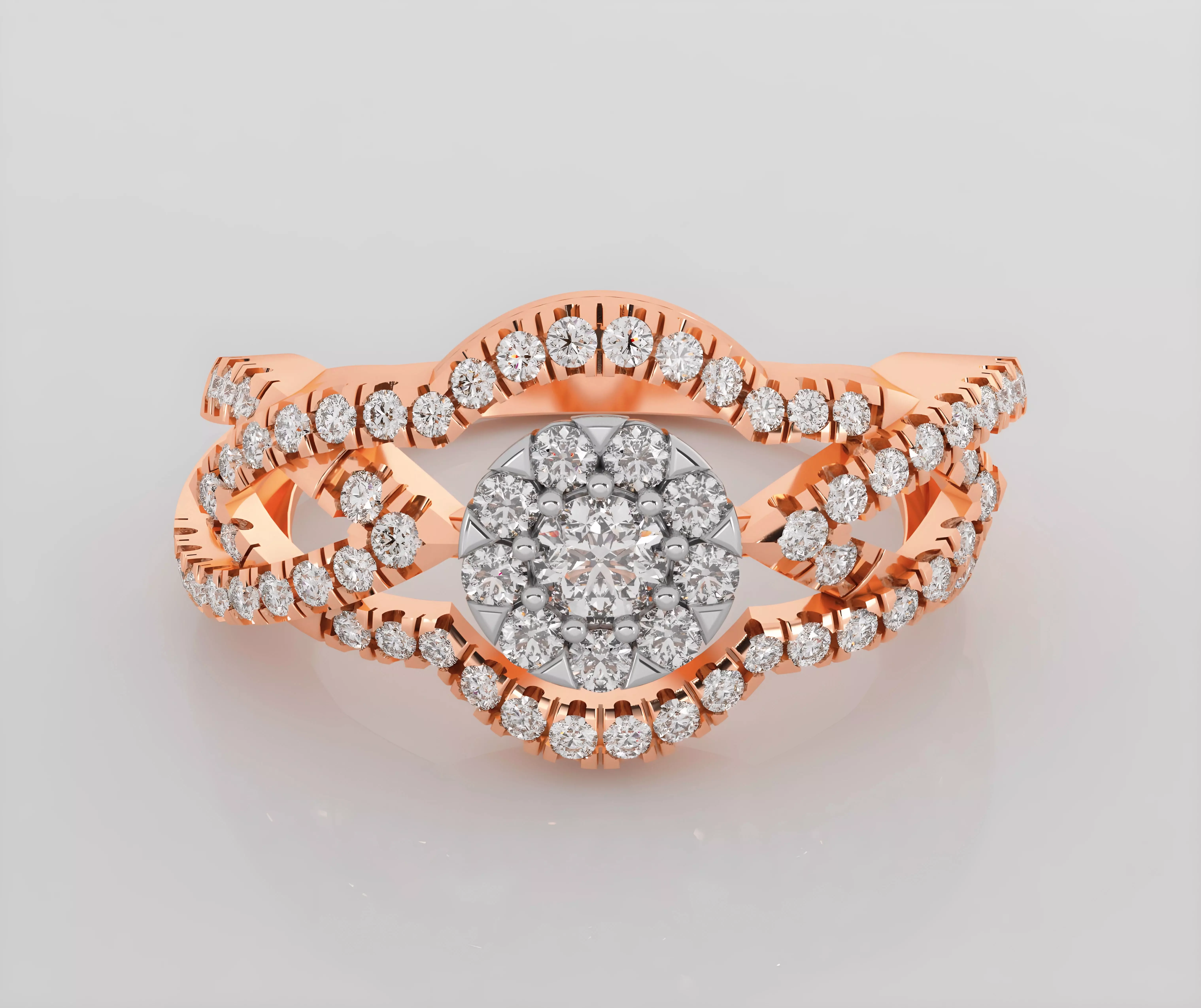 Italian diamond ring 3dm stl render detail 3D print model_0