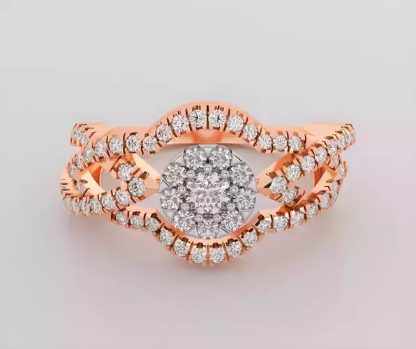 Italian diamond ring 3dm stl render detail 