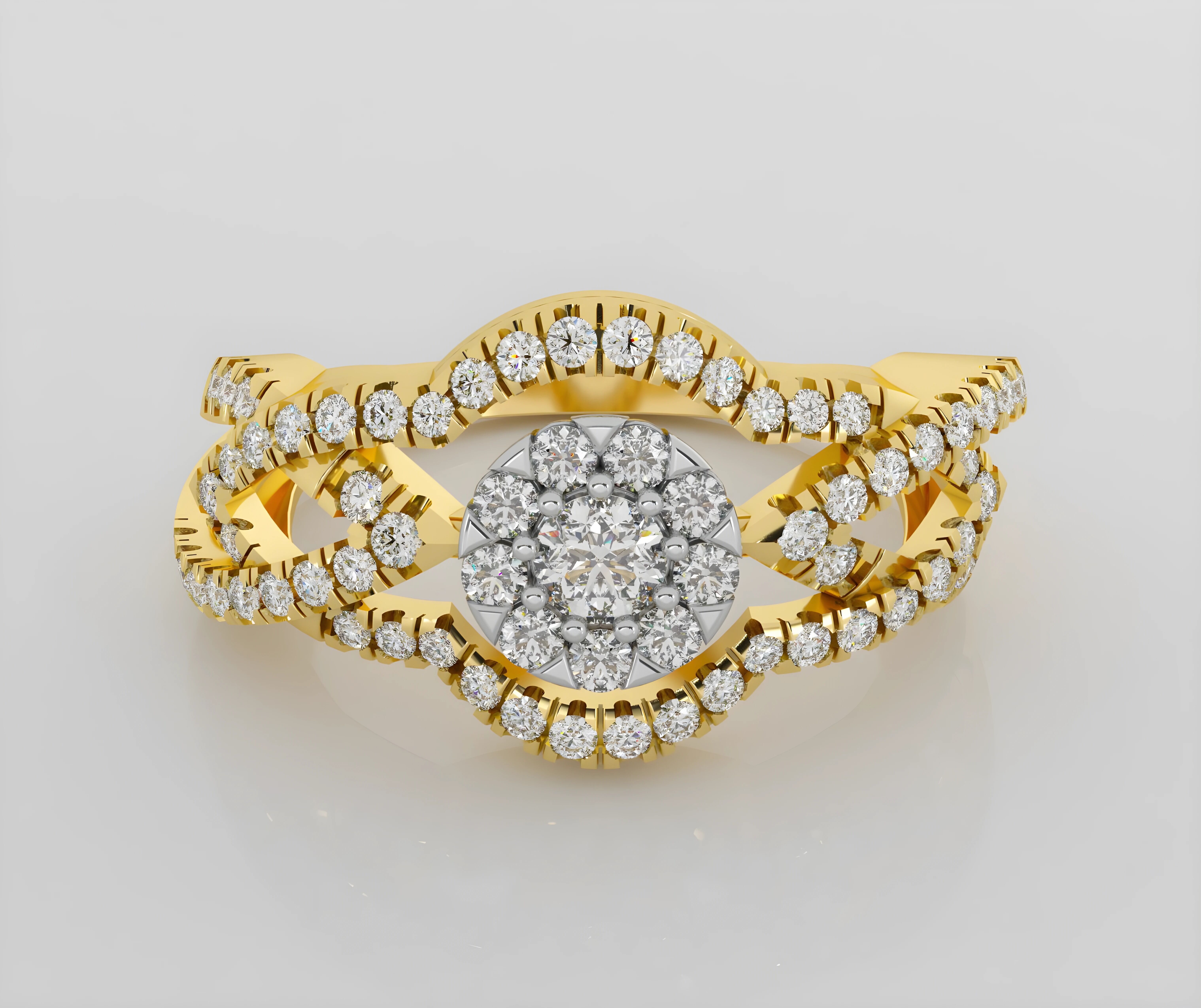 Italian diamond ring 3dm stl render detail 3D print model_2