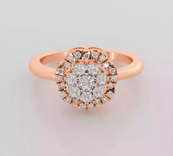 Flower Italian diamond ring 3dm stl render detail  3D print model