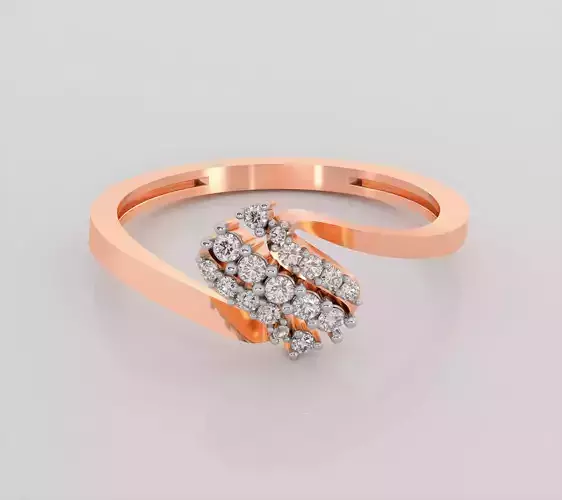 Italian diamond ring 3dm stl render detail  3D print model