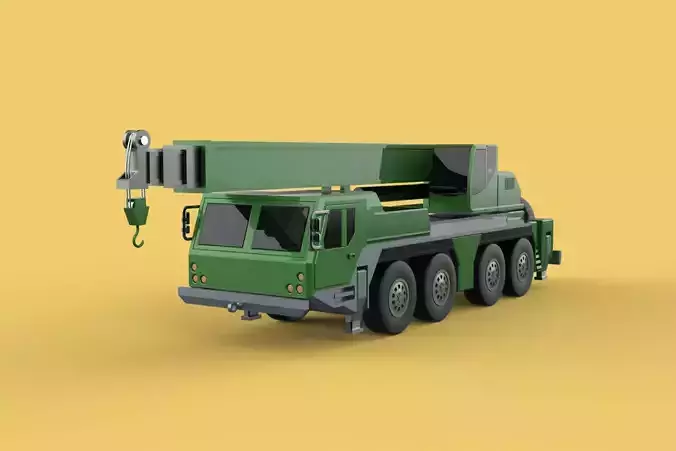 MILITARY RECOVERY ARMORED RESCUE CRANE WRECKER TRUCK VEHICLE WAR 3D model