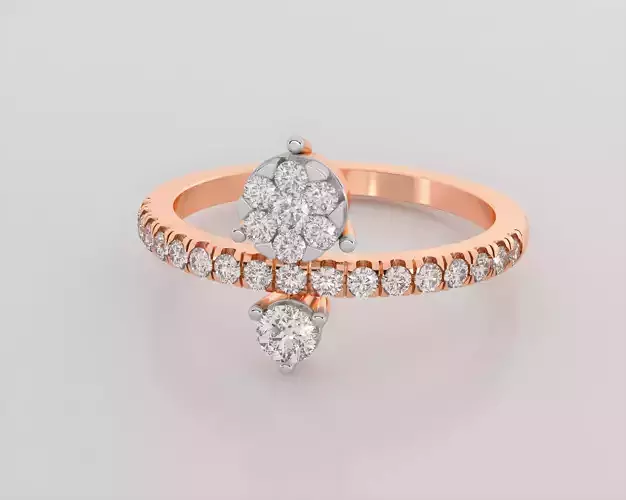 Italian diamond ring 3dm stl render detail 