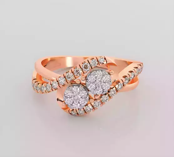 Italian diamond ring 3dm stl render detail 