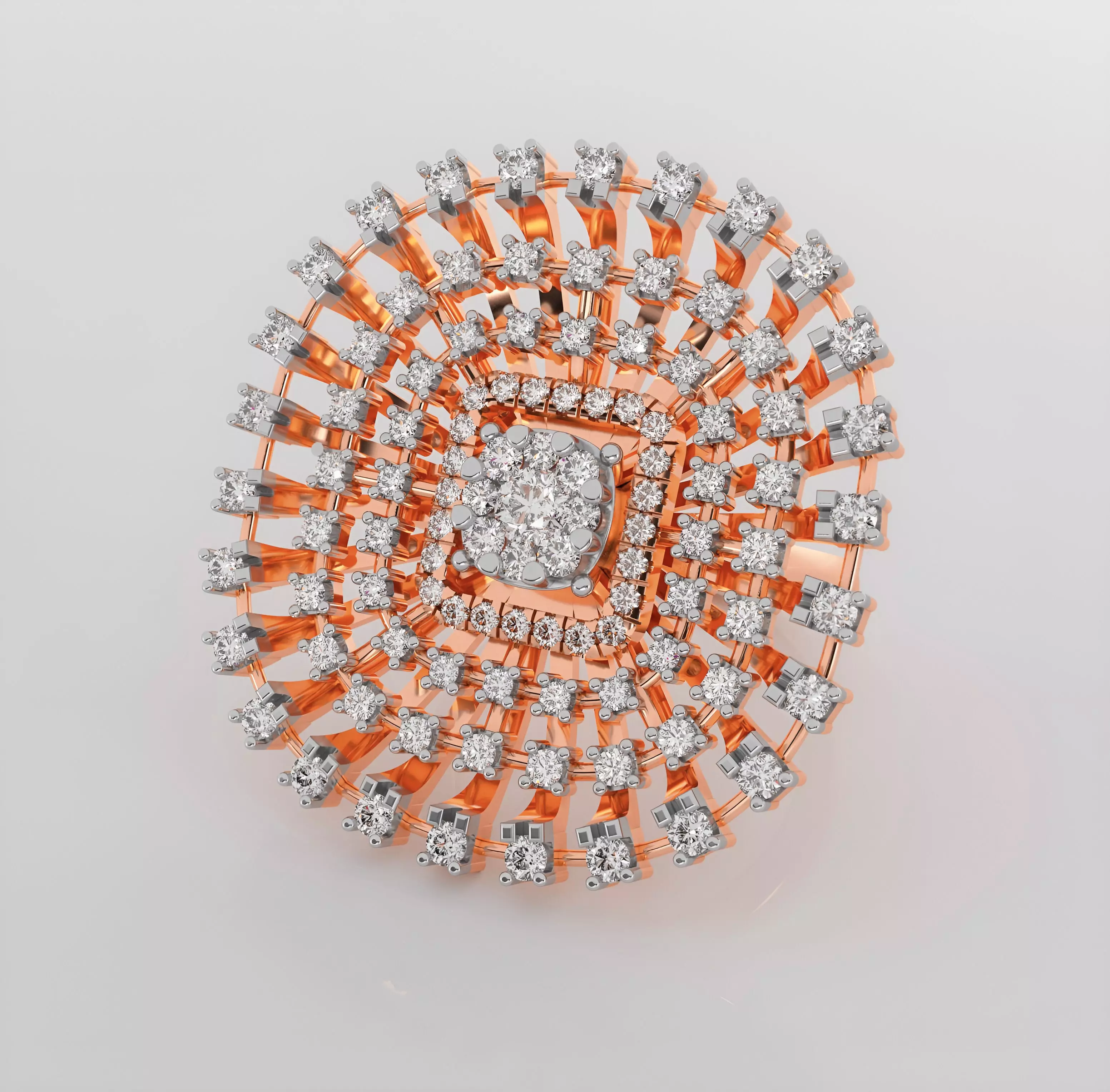 Flower Italian diamond ring 3dm stl render detail 3D print model_0