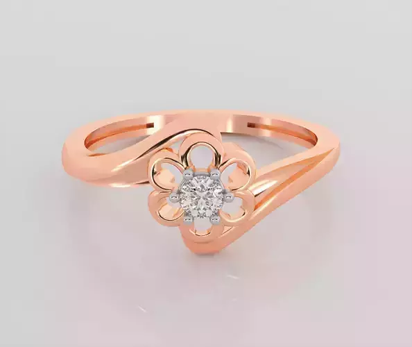 Flower Italian diamond ring 3dm stl render detail  3D print model
