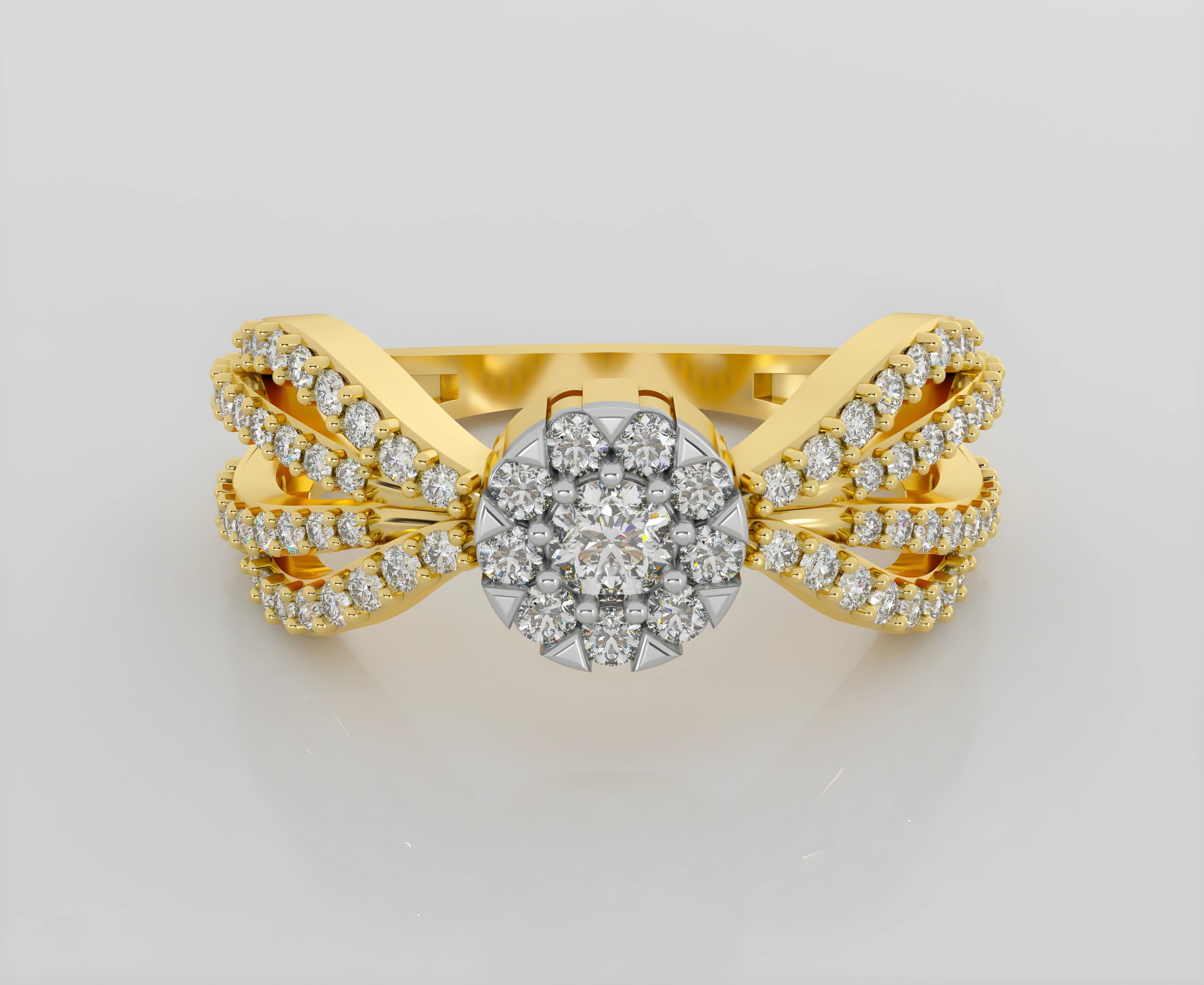 Italian diamond ring 3dm stl render detail 3D print model_2