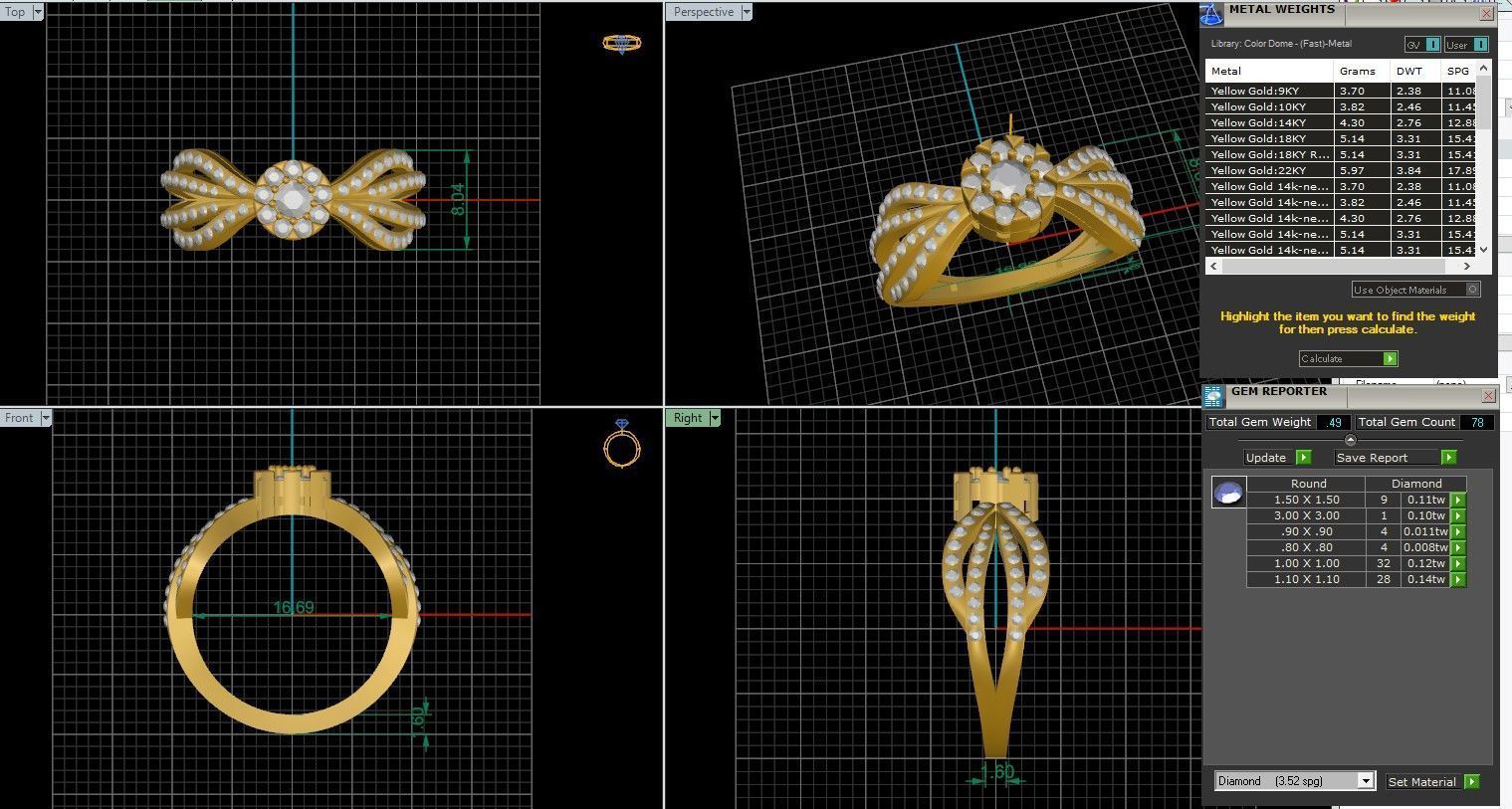 Italian diamond ring 3dm stl render detail 3D print model_1