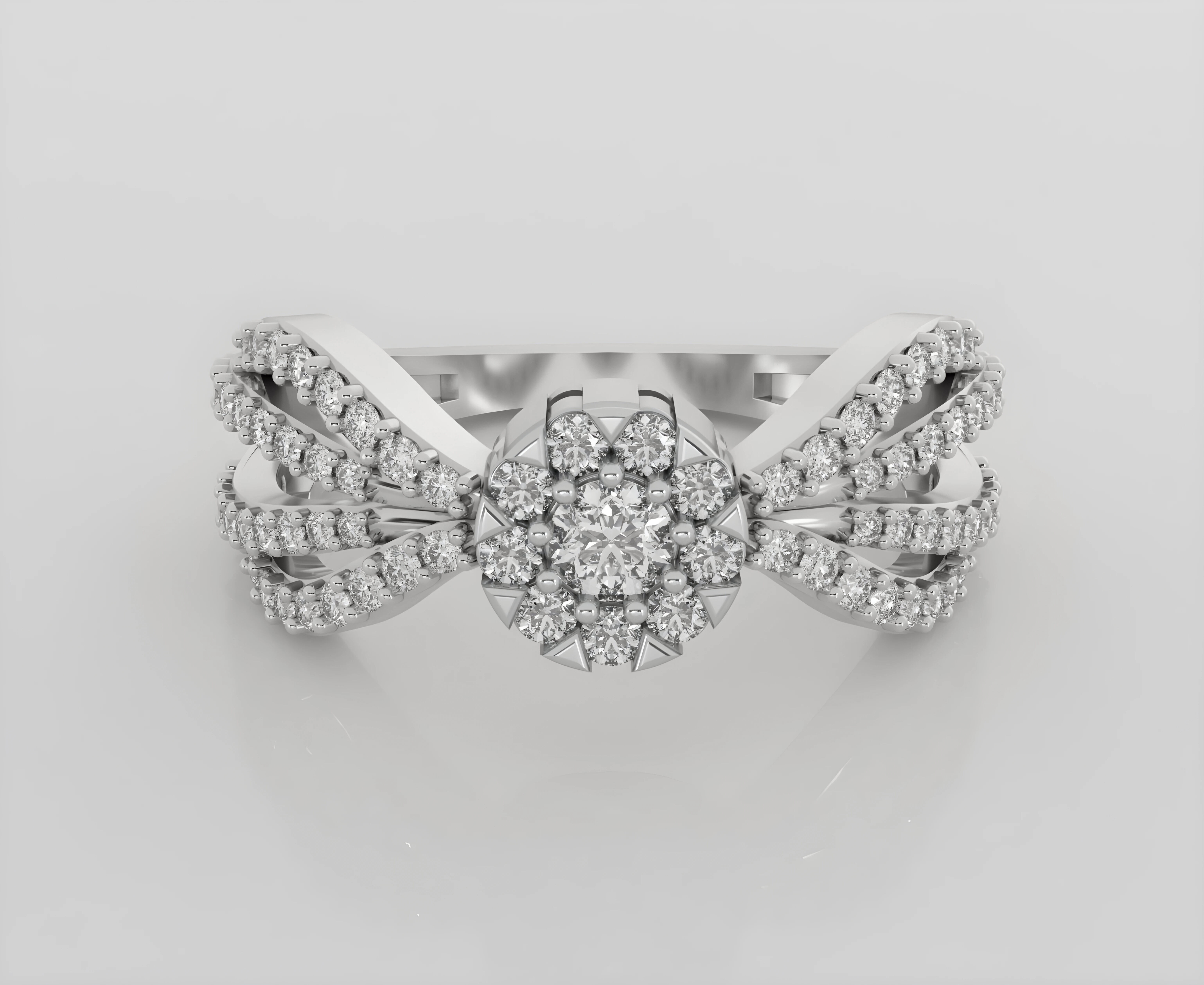 Italian diamond ring 3dm stl render detail 3D print model_3