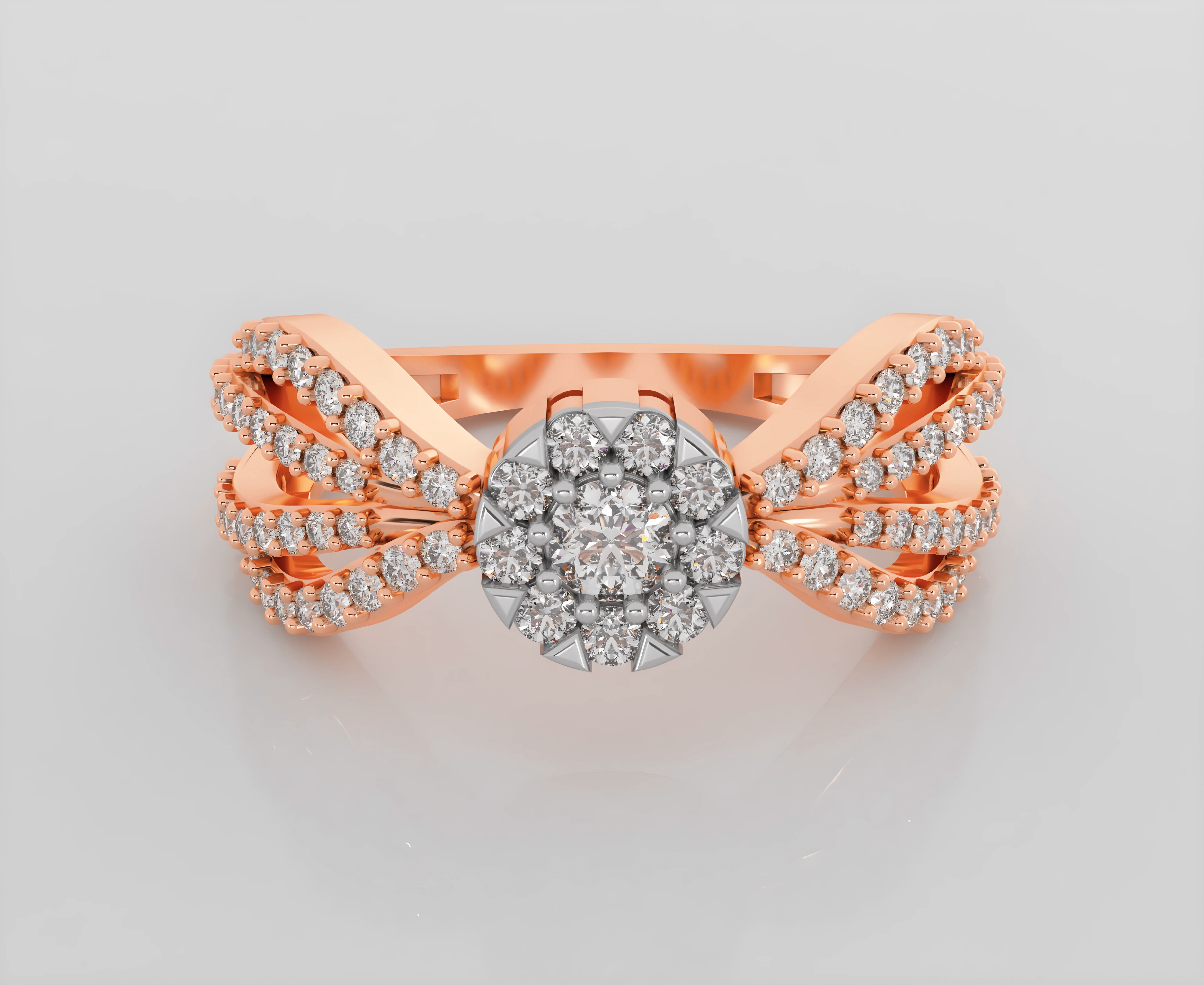 Italian diamond ring 3dm stl render detail 3D print model_0