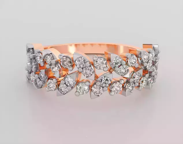 Italian diamond ring 3dm stl render detail 