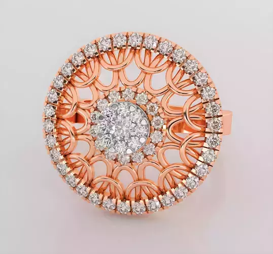 Flower diamond ring 3dm stl render detail  3D print model