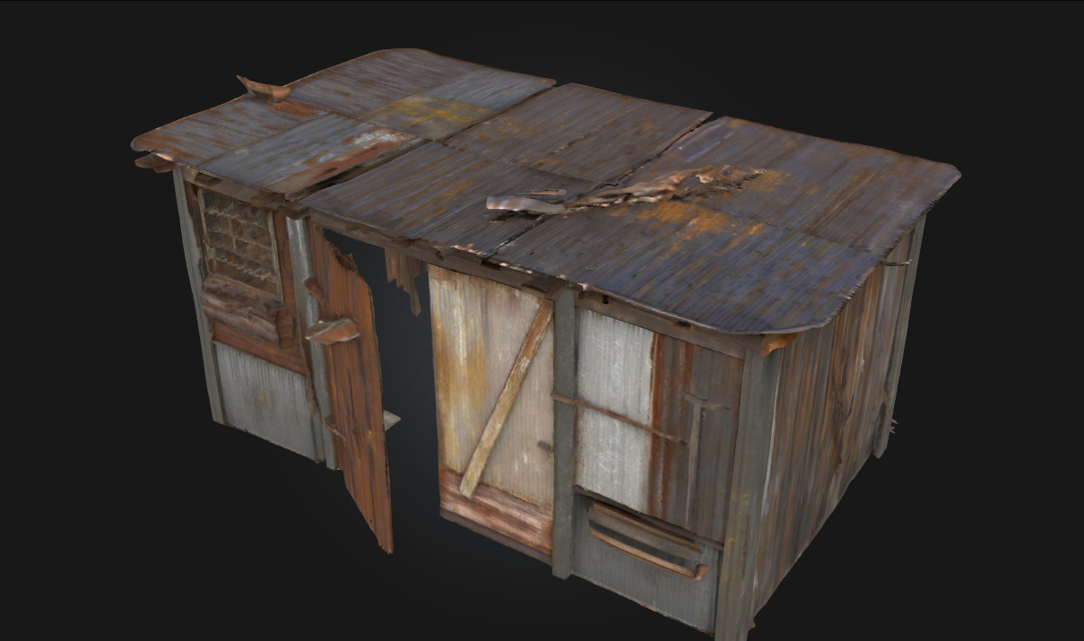 Rustic Shelter Simple Refuge Blending with Nature 3D model_1