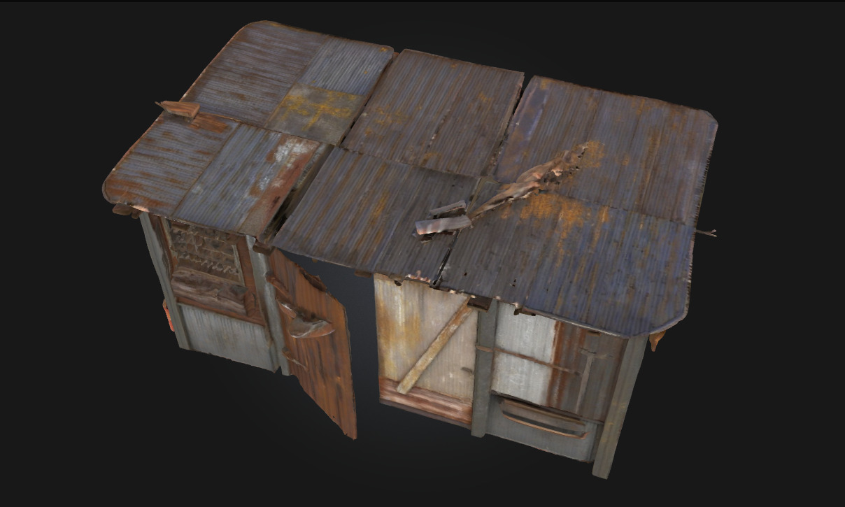 Rustic Shelter Simple Refuge Blending with Nature 3D model_6