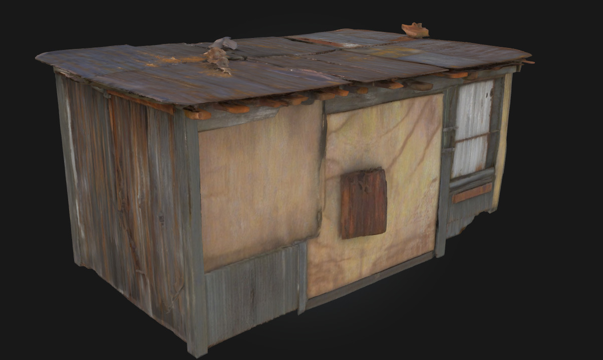 Rustic Shelter Simple Refuge Blending with Nature 3D model_3