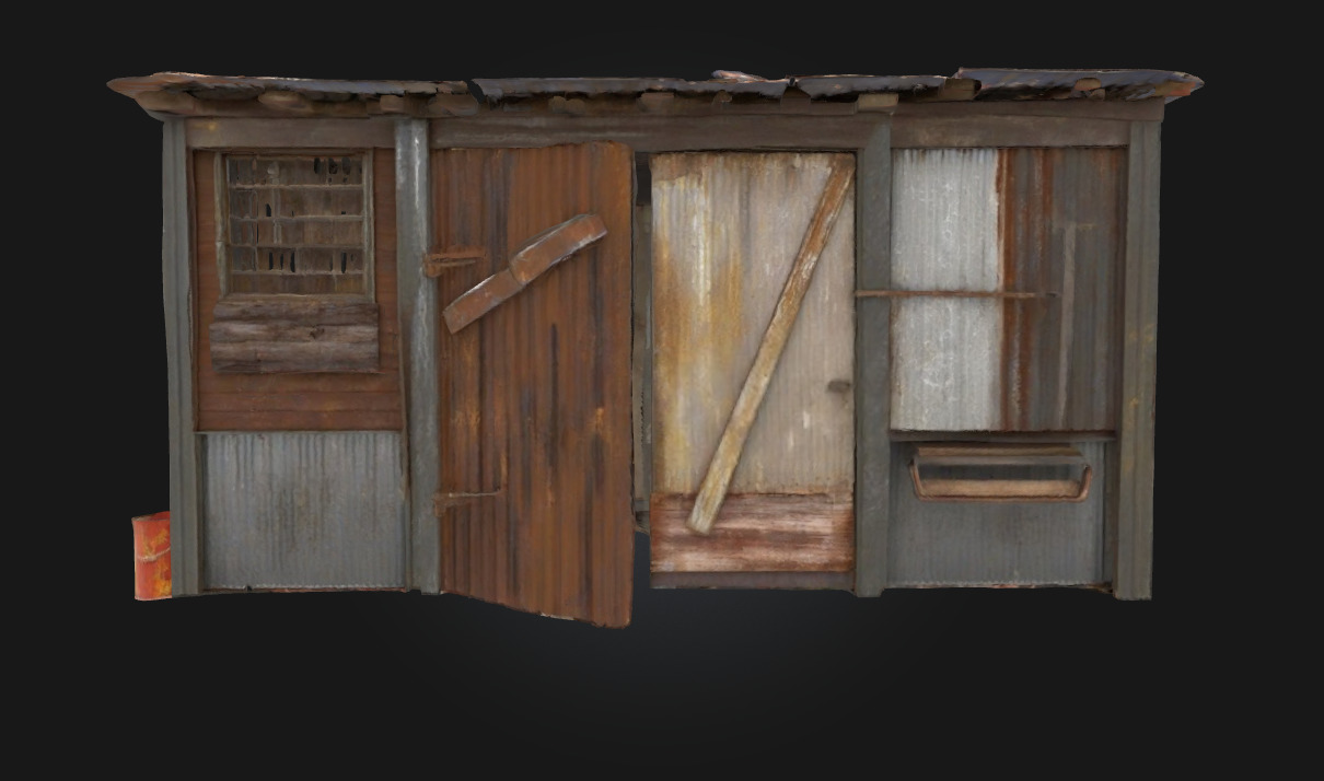 Rustic Shelter Simple Refuge Blending with Nature 3D model_4