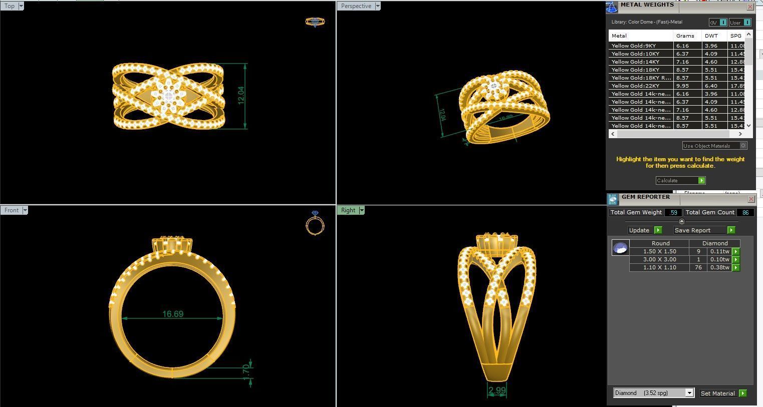 Wire mesh Italian diamond ring 3dm stl render detail  3D print model_1