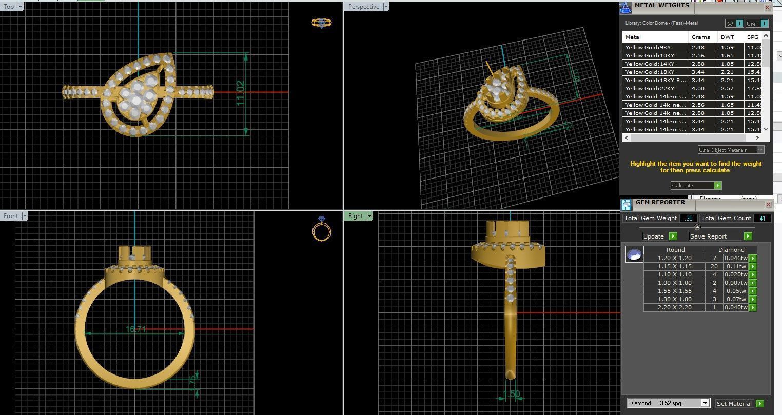 Italian diamond ring 3dm stl render detail  3D print model_1