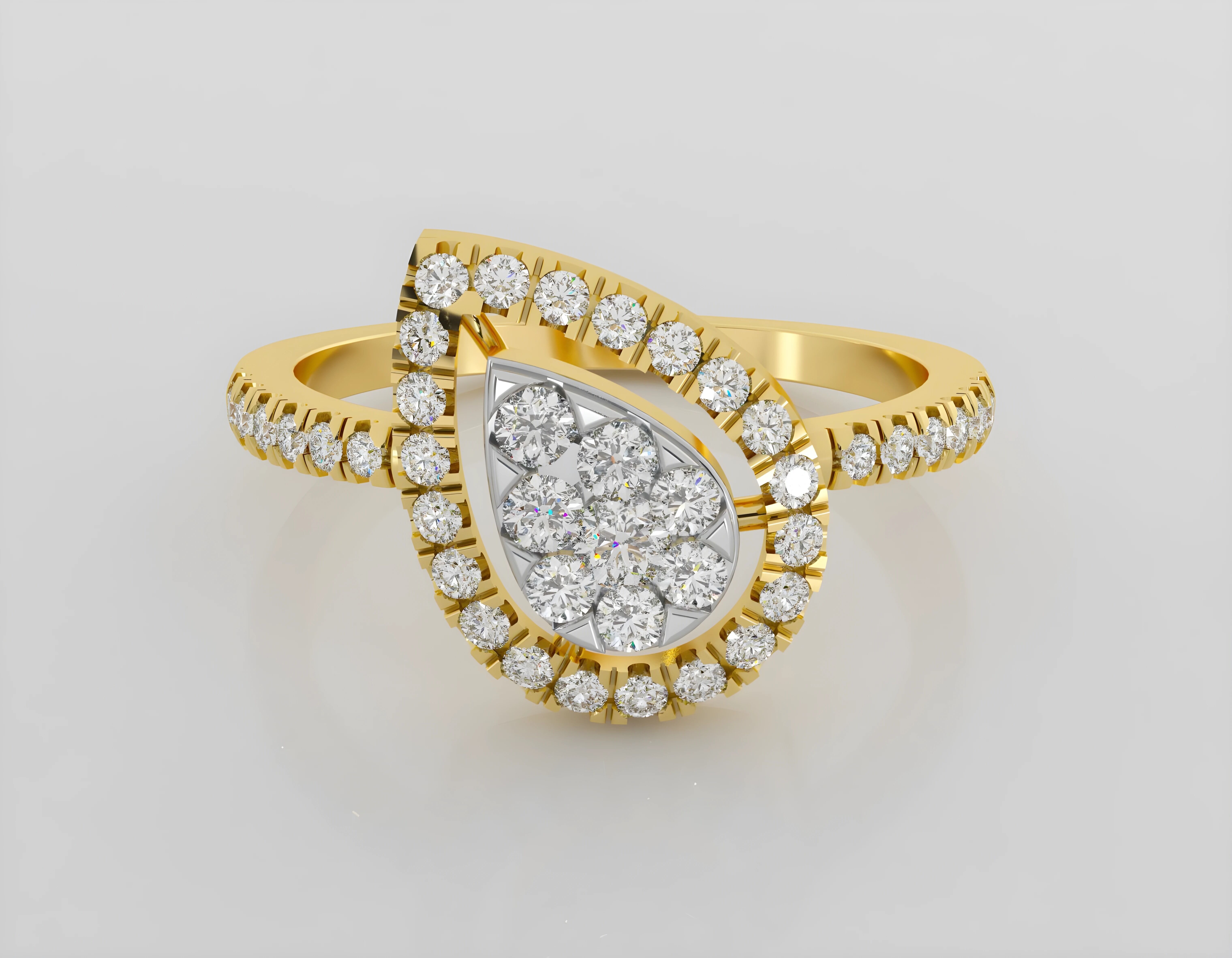 Italian diamond ring 3dm stl render detail  3D print model_2