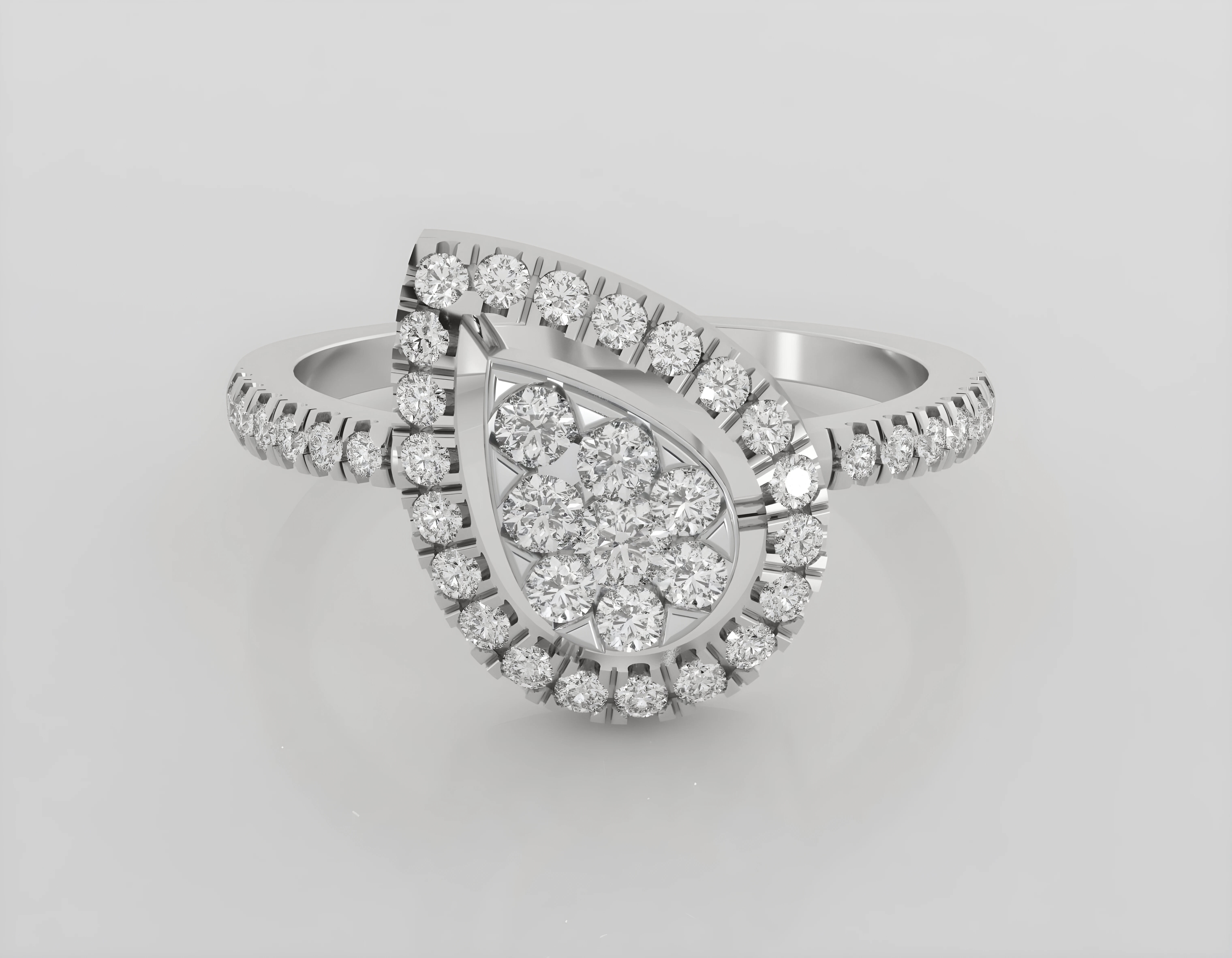 Italian diamond ring 3dm stl render detail  3D print model_3