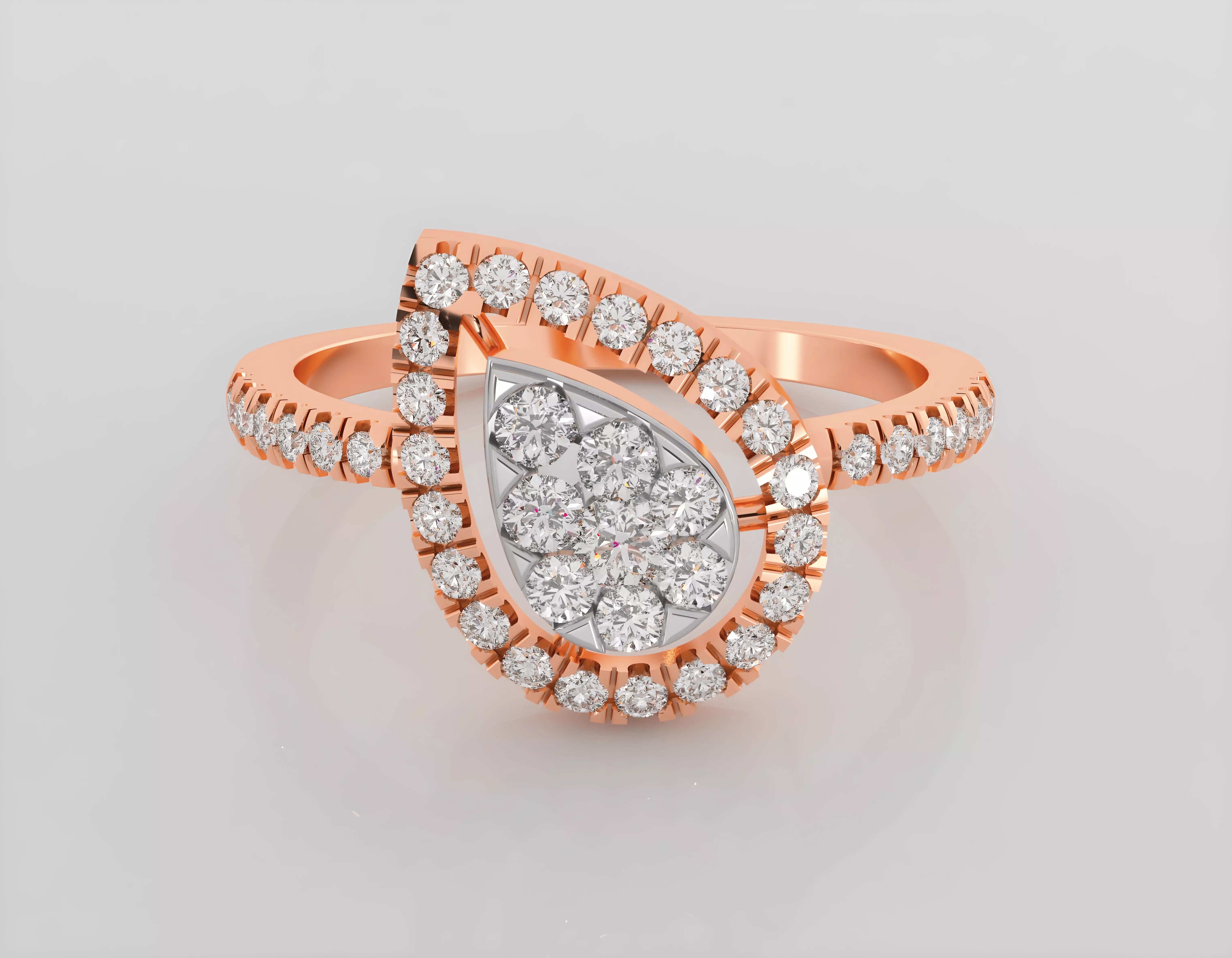 Italian diamond ring 3dm stl render detail  3D print model_0