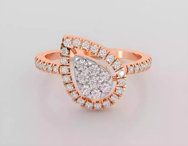 Italian diamond ring 3dm stl render detail 