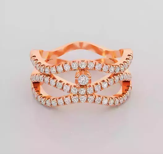 Wire Italian diamond ring 3dm stl render detail 