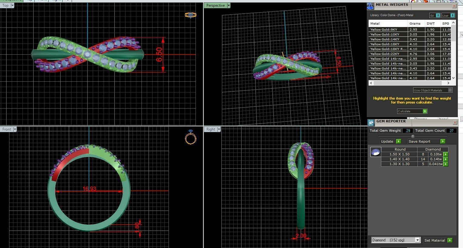 Wire Italian diamond ring 3dm stl render detail  3D print model_1