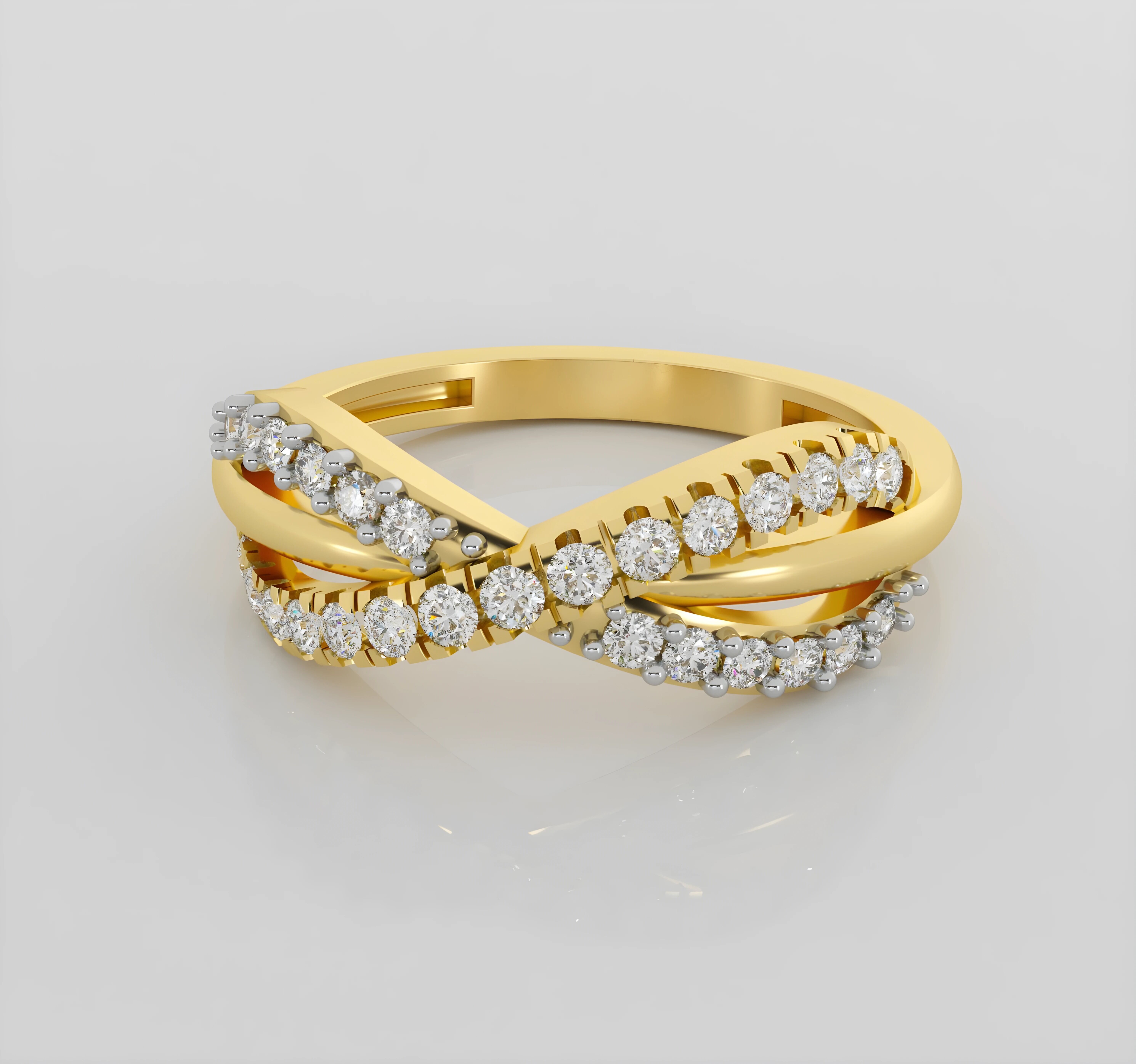 Wire Italian diamond ring 3dm stl render detail  3D print model_2