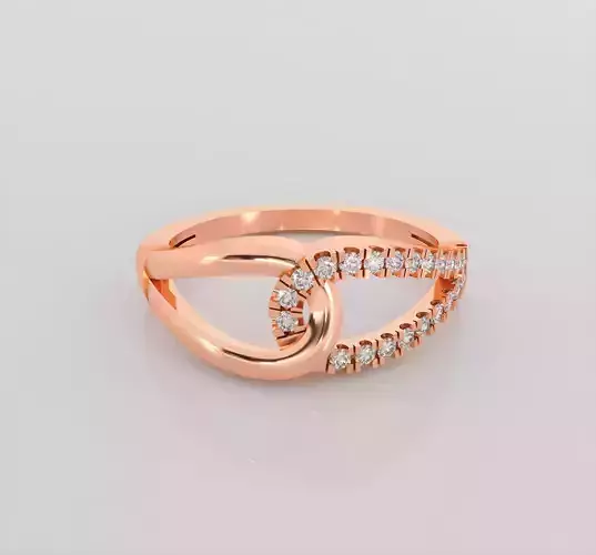 Knot Italian diamond ring 3dm stl render detail 