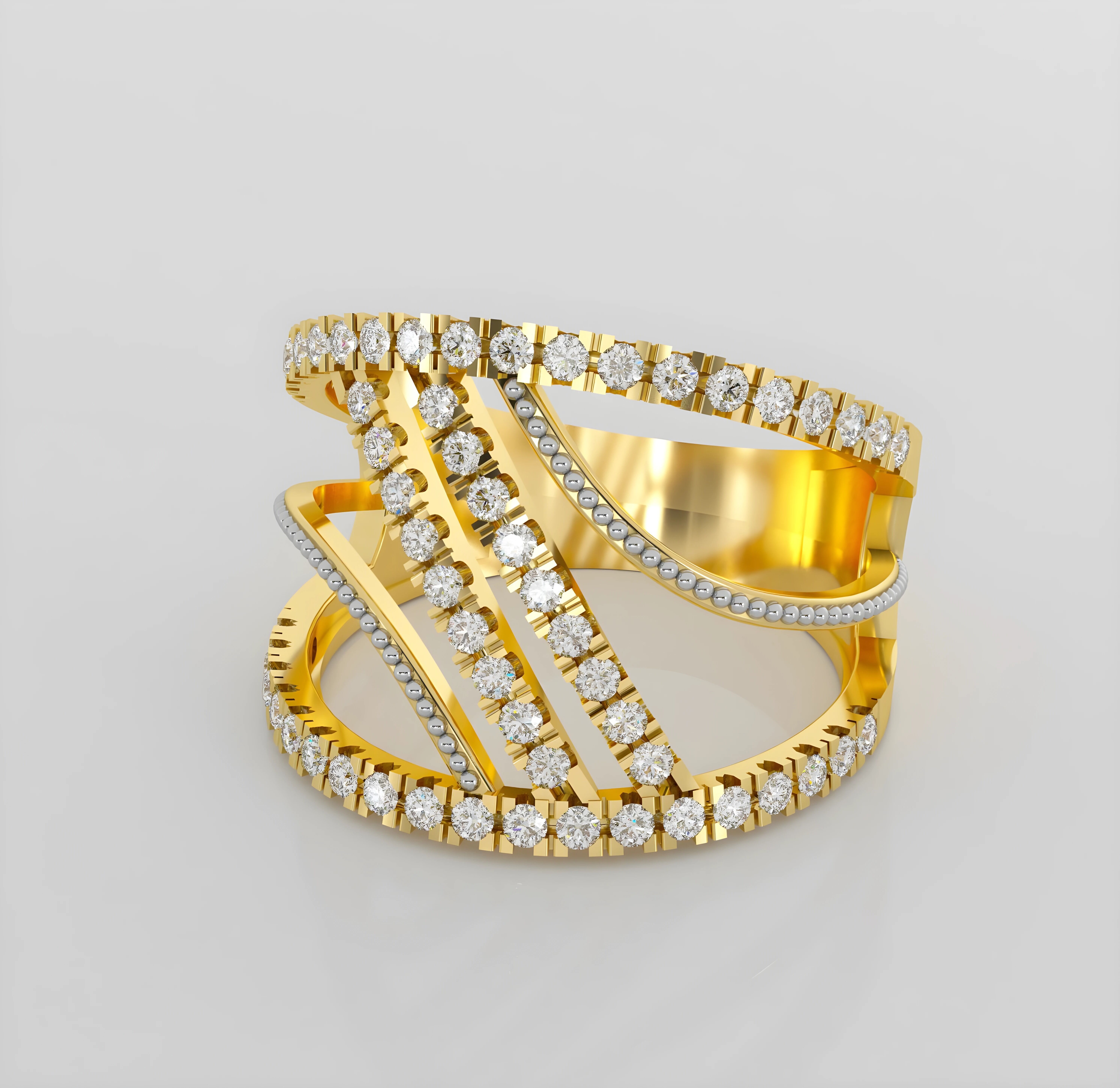 Wire Italian diamond ring 3dm stl render detail 3D print model_2