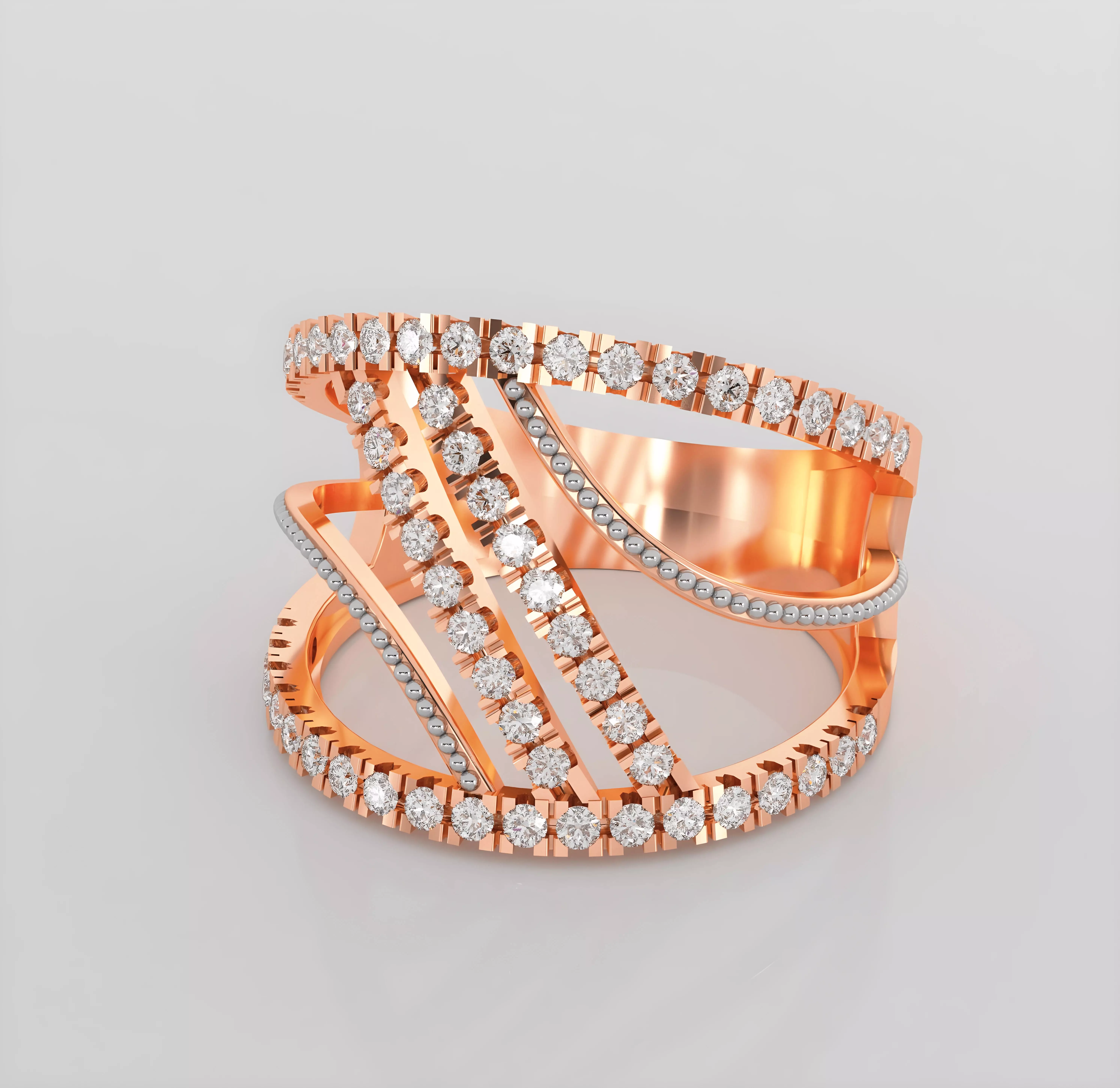 Wire Italian diamond ring 3dm stl render detail 3D print model_0