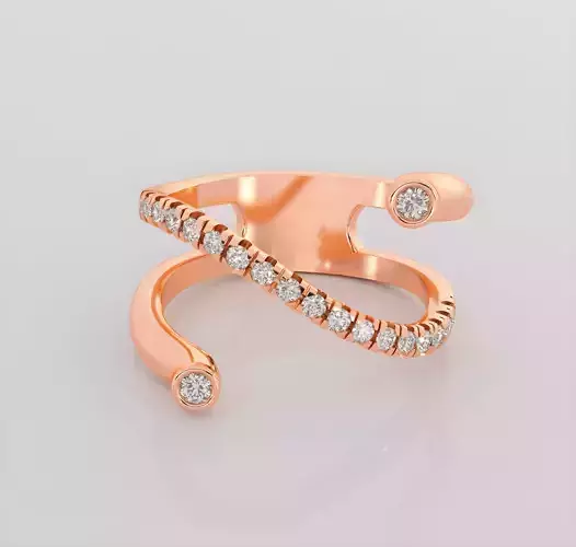 Dual Head with wire Italian diamond ring 3dm stl render detail 3D print model Dual Head with wire Italian diamond ring 3dm stl render detail 3D print model