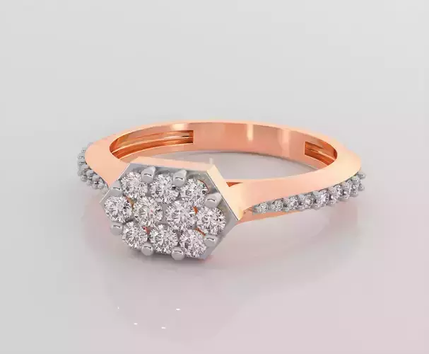 Italian diamond head ring 3dm stl render detail 