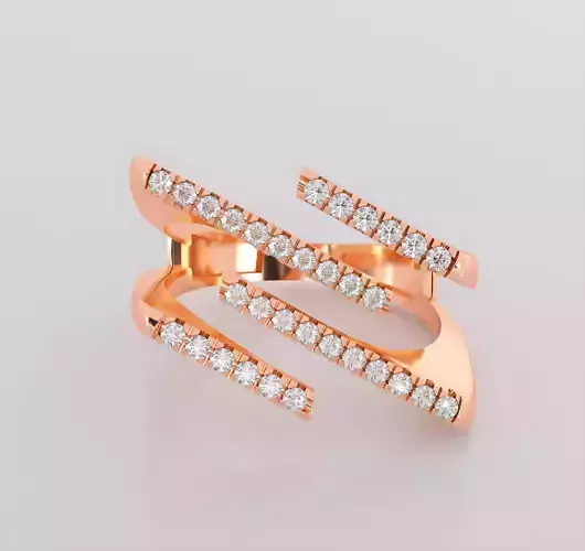 Wire Italian diamond ring 3dm stl render detail 