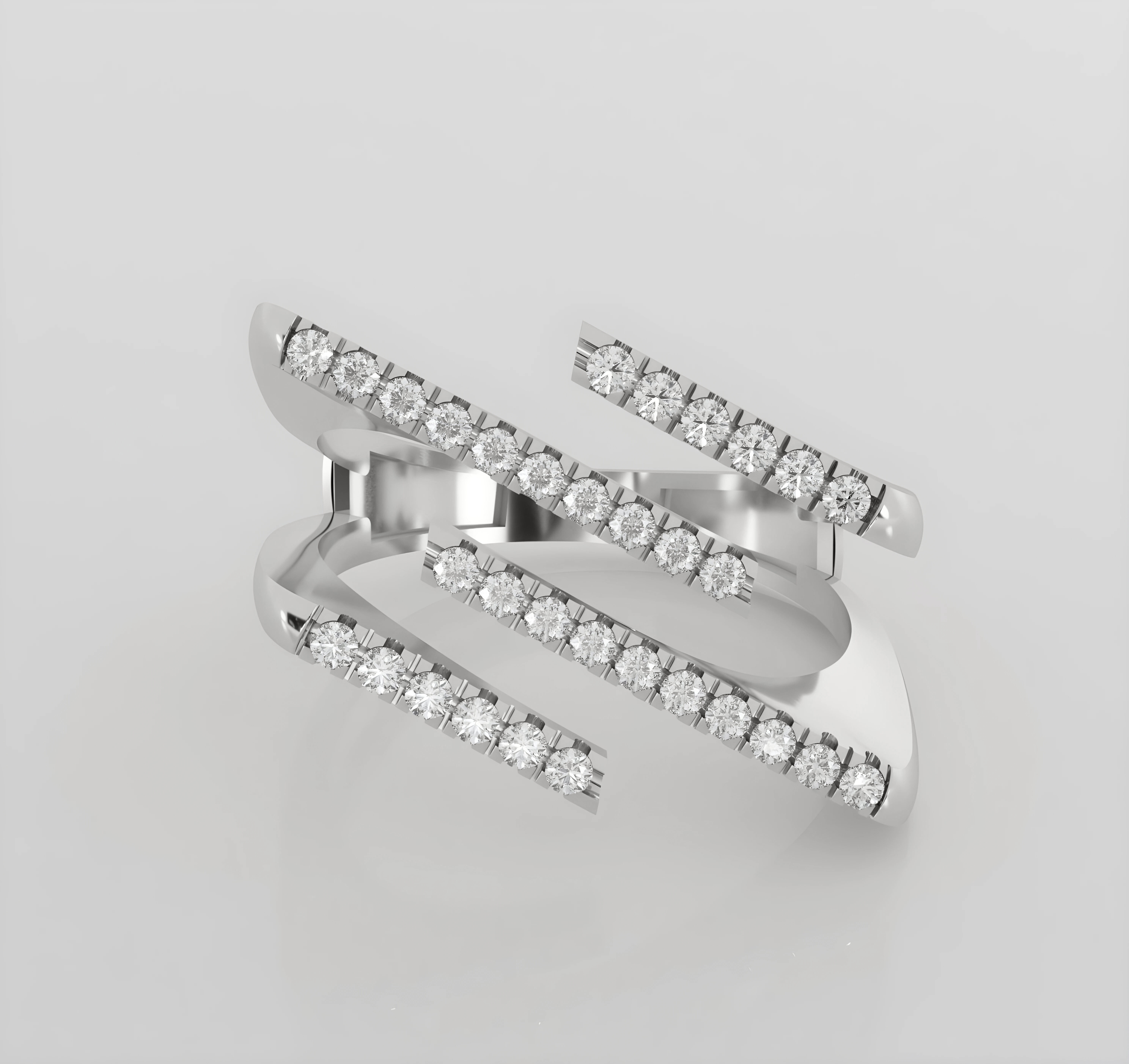 Wire Italian diamond ring 3dm stl render detail 3D print model_3