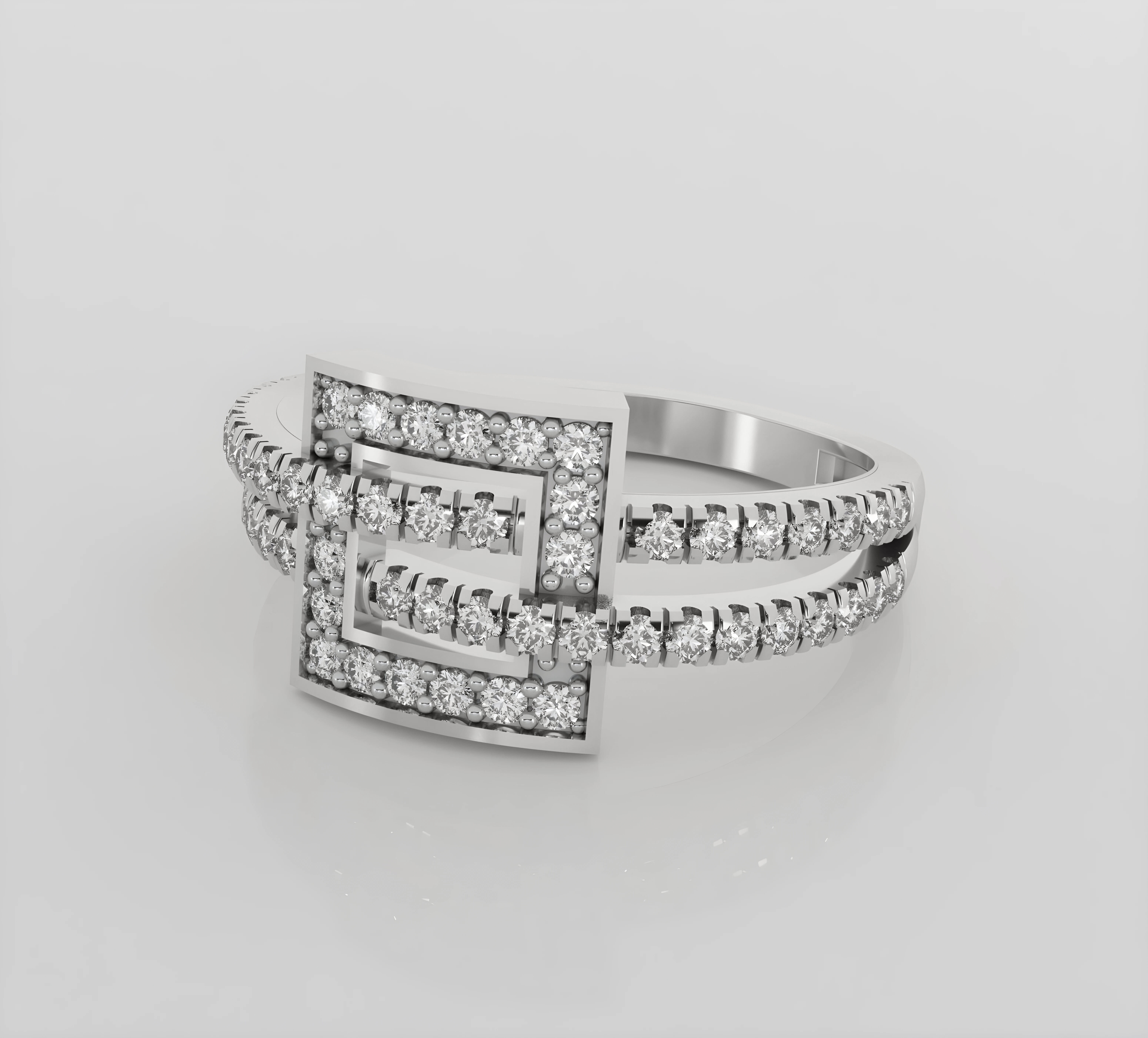 Wire Italian diamond ring 3dm stl render detail 3D print model_3