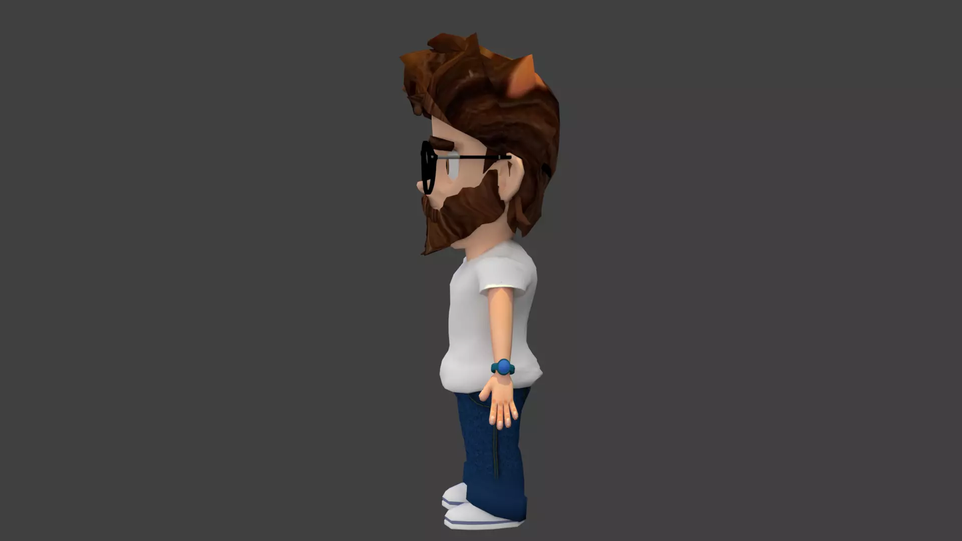 stylized male cartoon character Low-poly 3D model_2