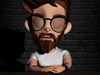 stylized male cartoon character Low-poly 3D model_1