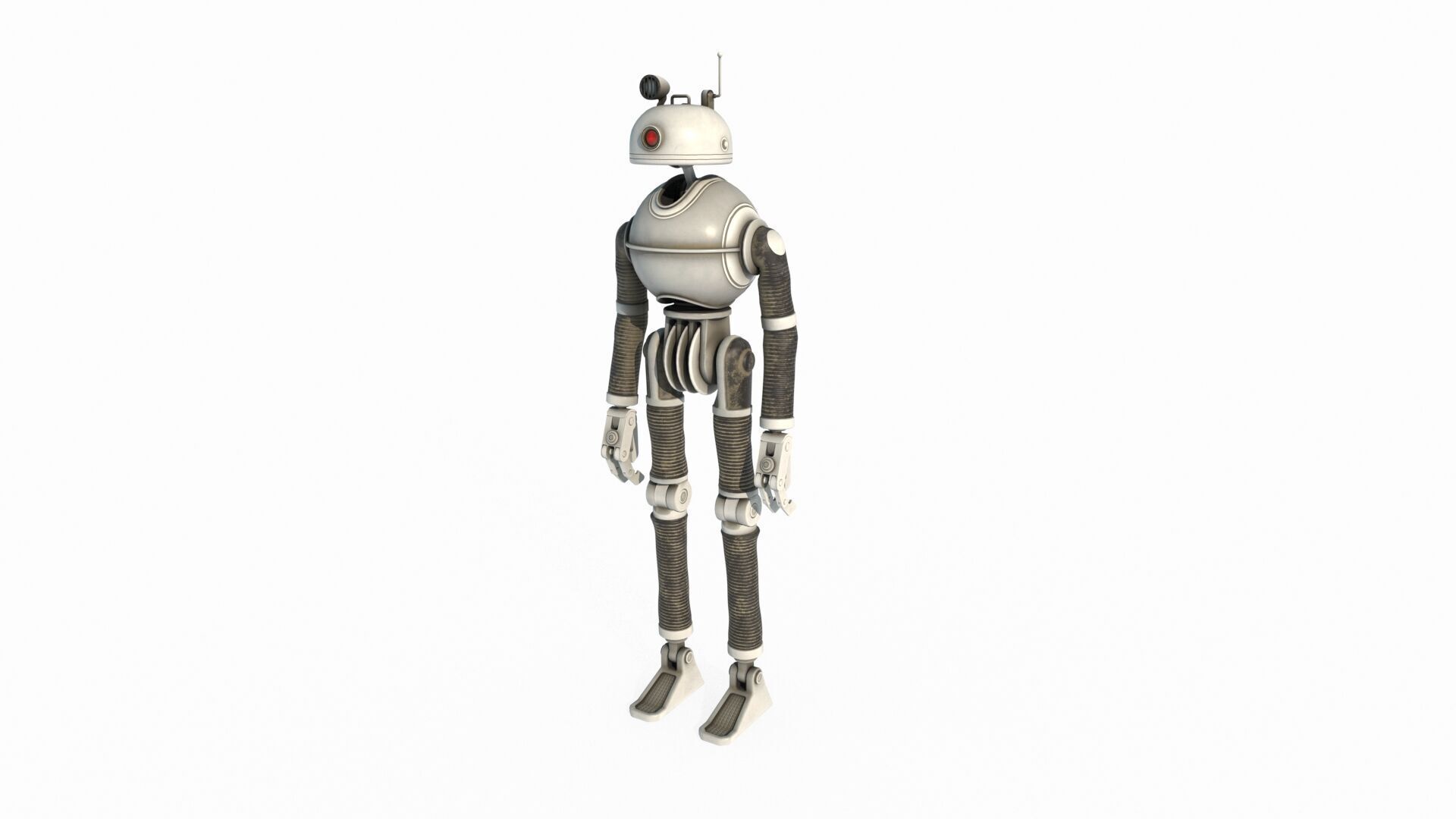 Future sci-fi labor robots 3D model_2