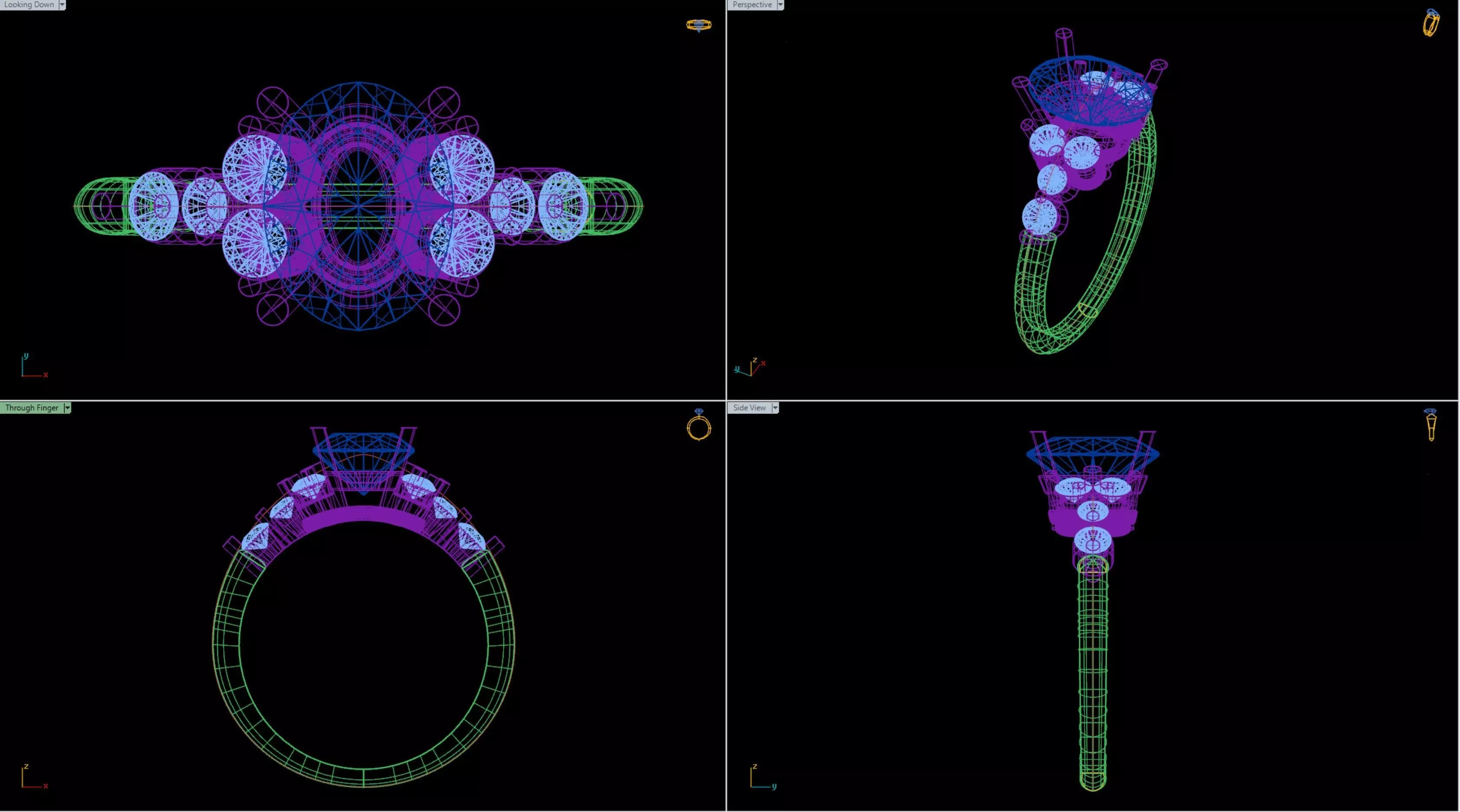 Oval Shape Engagement Ring 3D print model