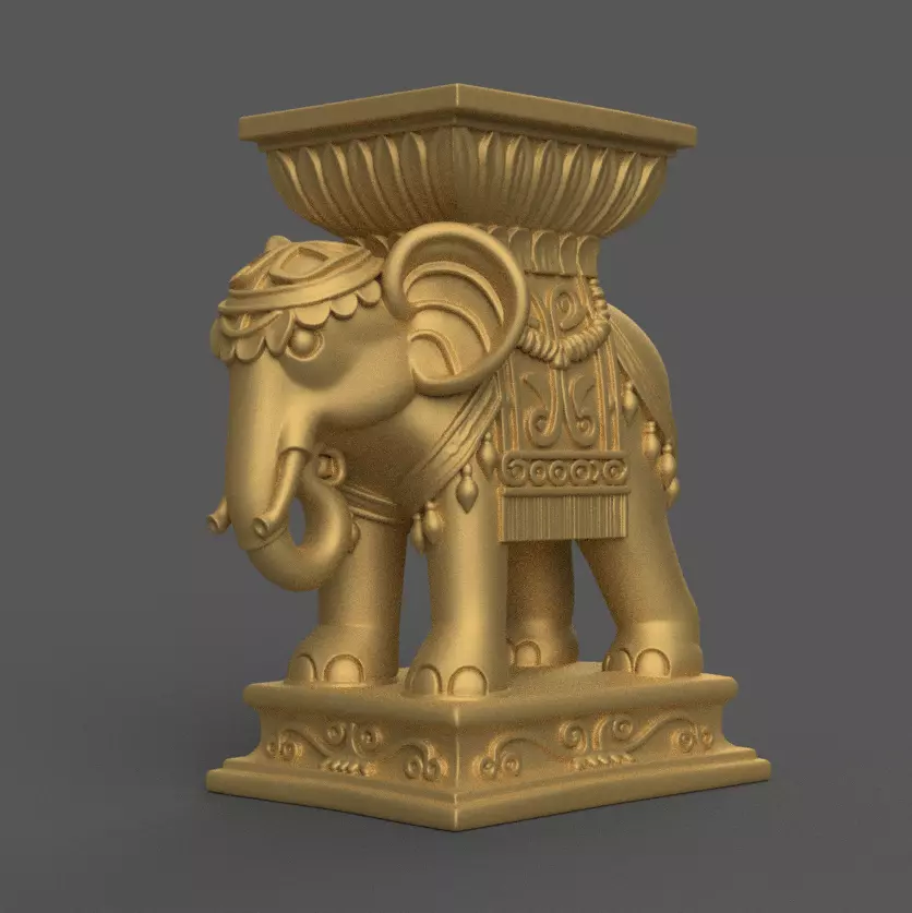 Elephant Table Pot planter candy container urn candle holder 3D print model